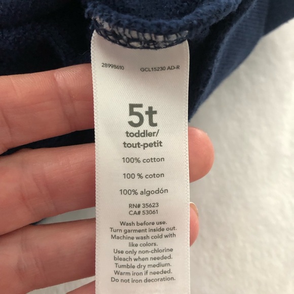 Girl’s Carters Navy Blue Hoodie - Picture 6 of 6